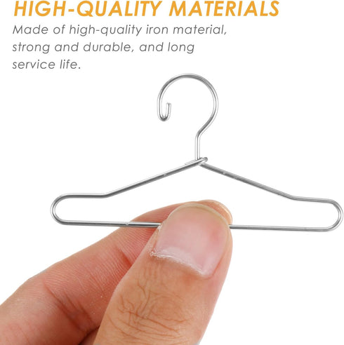 EXCEART 20 Pcs Metal Doll Clothes Hanger, Doll Outfit Hanger Accessories for Wardrobe Doll Clothes Gown Dress Outfit