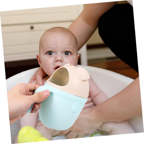 Toddmomy Cute Pig Bath Rinse Cup for Babies Thick Baby Shampoo Cup Handle Cartoon Bathing Spoon for Hair Washing