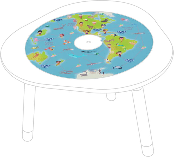 Stokke MuTable DISKcover, We R The World - Double-Sided Play Board with Game, Puzzle, Dice, Tokens & Cards