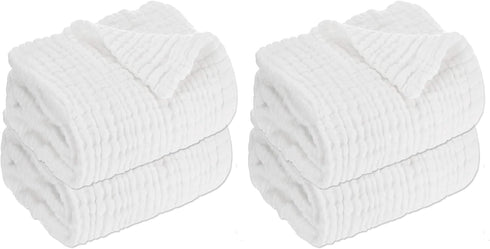 Aablexema Baby Muslin Bath Towels - Set of 2 Large Size 43X43