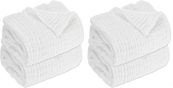 Aablexema Baby Muslin Bath Towels - Set of 2 Large Size 43X43