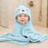 Generic Set (2-Pack) Set) My Tiny Nugget Hooded Baby Bath Towel Soft & Absorbent | Blue & White | Cute Animal Hood |