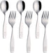 Exzact Children Flatware 6pcs, 3 x Forks, 3 x Spoons, Toddler Utensil Kids Silverware, Dishwasher Safe