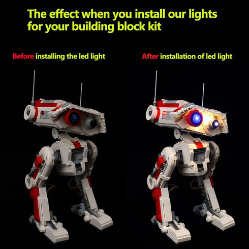 Kyglaring LED Lighting Kit for Lego Star Wars BD-1 75335 Model Building Set - Sound Version