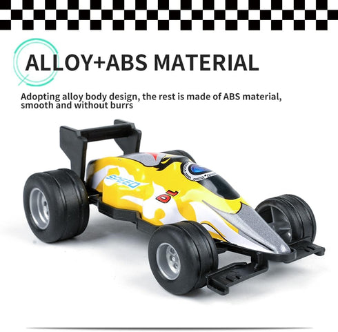 12Pcs F1 Formula Pull Back Cars Toy with Number Stickers, Crash Resistant Inertia Race Cars for Kids