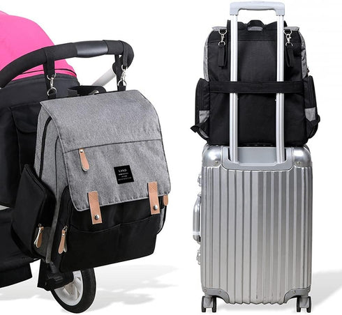 Land backpack diaper bag multi-function waterproof travel nappy bags insulated compartment pockets wipes pocket