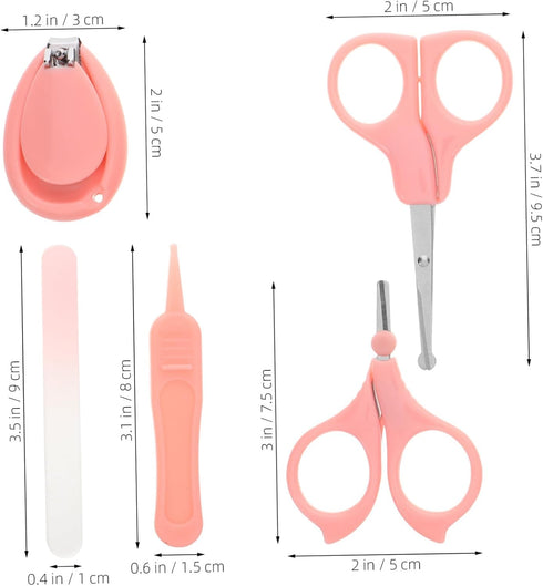 SOPOTUTU Set Trimming Nail Care Cute Case Boy Girl Nail Kit Includes Clipper Scissors and Tweezers Safe for Newborns