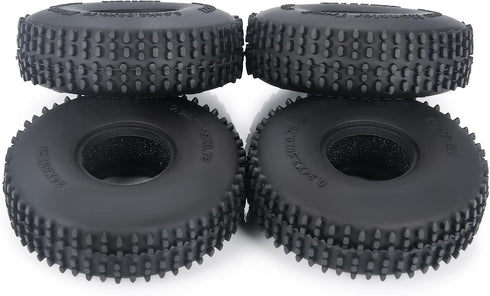 Pack of 4 Rubber Tires Set, 65mm RC Crawler Tires with Foam for 1/18th TRX4-M TRX4M Upgrade Parts
