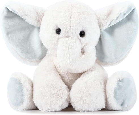 TCBunny Baby Elephant Bedtime Stuffed Animal Plush Toy Gift, 11", Kids, Amy (White)
