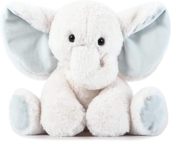 TCBunny Baby Elephant Bedtime Stuffed Animal Plush Toy Gift, 11", Kids, Amy (White)