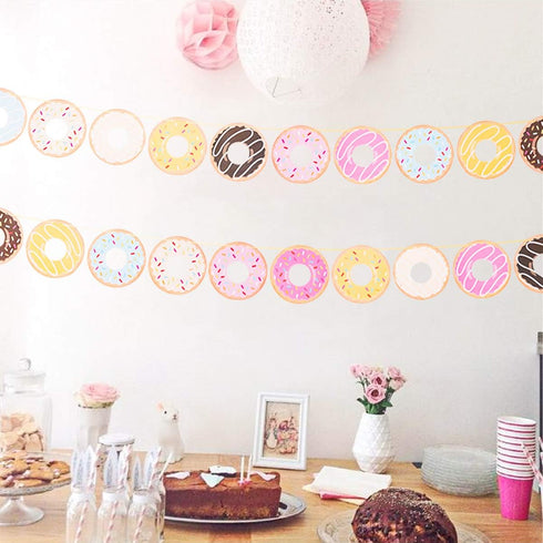 2PCS Donut Party Supplies Banners - Donut Food Theme Party/Tea Party Decorations - Doughnut Baby Shower/Birthday