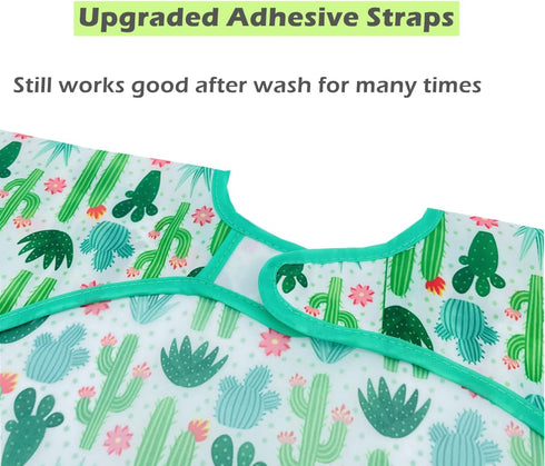 3 Pcs Waterproof Long Sleeves Baby Bibs, Weaning Smock Bib for 3-24 Months