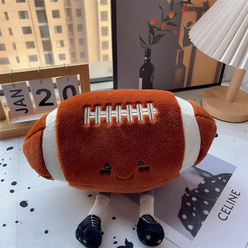 7 inch Rugby Stuffed Sports Balls Toy,with feet Creative Football Doll Fun Cute Plush Doll Toy Plush Stuffed Spherical