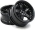 hobbysoul 2pcs RC 1/10 Aluminum Alloy Wheel Rims, Hex 12mm Adjustable Offset Black for 1:10 RC On Road Cars
