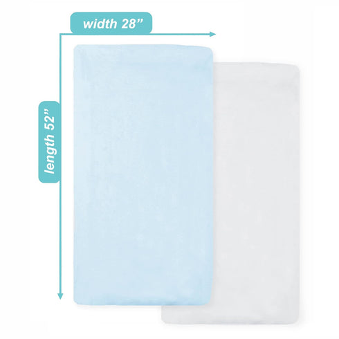 American Baby Company 2 Pack Fitted Crib Sheets 28" x 52", Soft Breathable Neutral 100% Cotton Jersey Sheet, Blue and White, for Boys and Girls, Fits Crib and Toddler Bed mattresses by American Baby Company