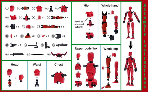 Rolling Art Set, 13 Packaging, Action Figure Model Action Figure Multi-Jointed Movable,Gift Box a Great for Loved Ones