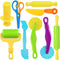 Jaeespon Dough Tool Set for Kid, 9 Pcs Dough Tools Accessories for Kids