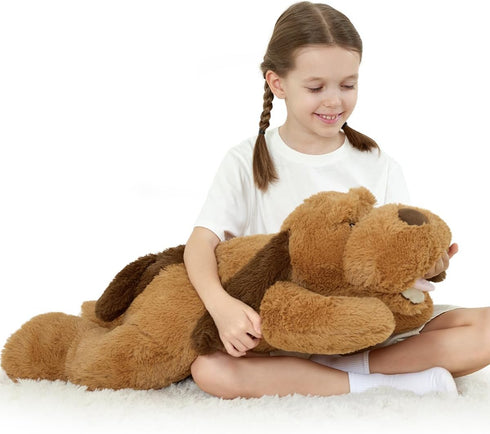 Plush,31 inches MaoGoLan Giant Dog Large Stuffed Animal Dog,Chocolate Brown Fluffy and Cuddly Stuffed Puppy Stuffed