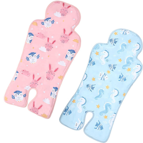 Qunclay 2 Pcs Baby Gel Car Seat Pad, Universal Breathable Seat Mat for Babies, Multifunctional Baby Stroller Seat