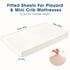 Pack 2 Pack, Pack GRSSDER Mini Crib Sheets Fitted, and Play Sheets Ultra Soft Stretchy N Play Sheets, Universal Fit