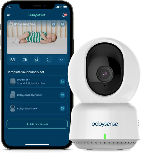 Babysense See Smart WiFi Baby Monitor, 1080p Camera, HD Night Vision, Detect &