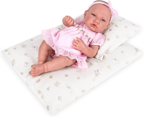 18 Inch Doll Bedding 2 Pc. Set, Reversible Print Baby Doll Bedding with Comforter & Pillow