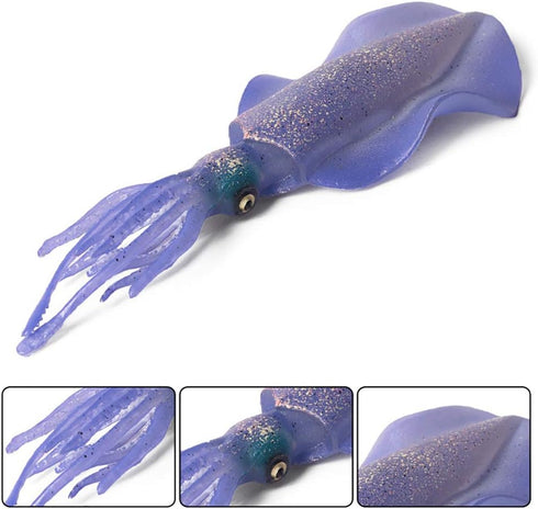 Realistic Reef Squid Model Toys, Simulated Sea Life Animals Figurine Collection for Science Educational Props