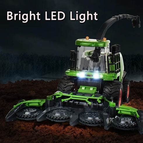 GoolRC Remote Control Tractor Farm Harvester, 1:24 Scale RC Truck with Spray/Light/Sound Effects, 2 Batteries