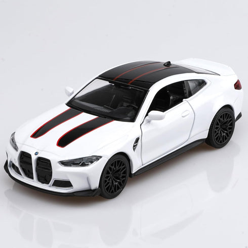 1/36 Scale BMW M4 CSL Diecast Model Car, Pull Back Vehicle, Gift for Boys and Girls, White