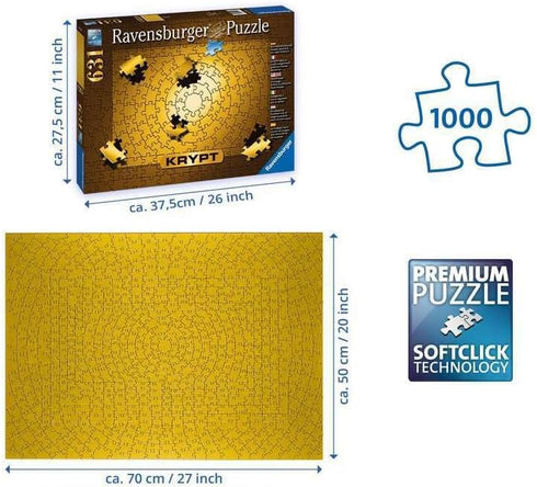 Ravensburger Krypt Gold 631 Piece Jigsaw Puzzle for Adults - 15152 - Unique Pieces with Softclick Technology