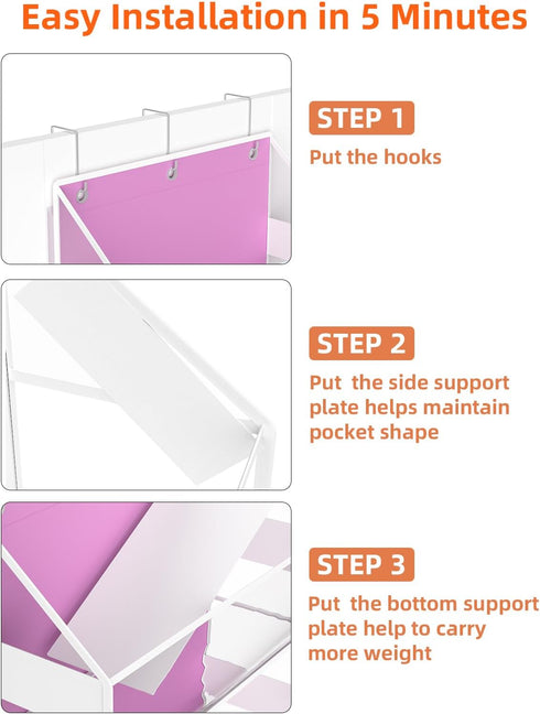 6 Over the Door Organizes- Tier Stuffed Animal Storage, Bathroom Organizers and Storage, Swing-proof Hanging Organizer