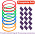 11-Inch 15 Set HEY! PLAY! Hopscotch Rings Game - Ten Plastic Rings and Connectors for Indoor and Outdoor Use - Play