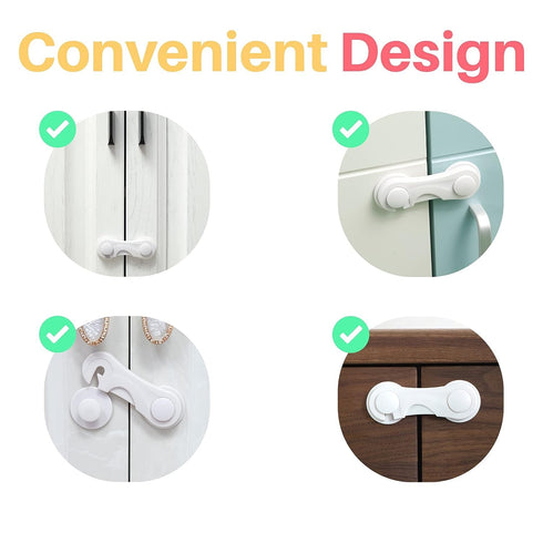 Inaya 6-Pack Child Proof Locks for Cabinet Doors, No Drilling Baby Proofing Cabinet Lock for Safety