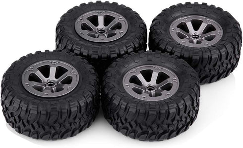 Oumefar 4pcs/Set RC Car Tires, Rubber Crawler Tyres for Remote Control Military Car Parts for 1/16 Tracked Vehicles,