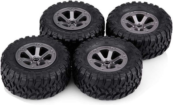 Oumefar 4pcs/Set RC Car Tires, Rubber Crawler Tyres for Remote Control Military Car Parts for 1/16 Tracked Vehicles,