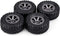 Oumefar 4pcs/Set RC Car Tires, Rubber Crawler Tyres for Remote Control Military Car Parts for 1/16 Tracked Vehicles,