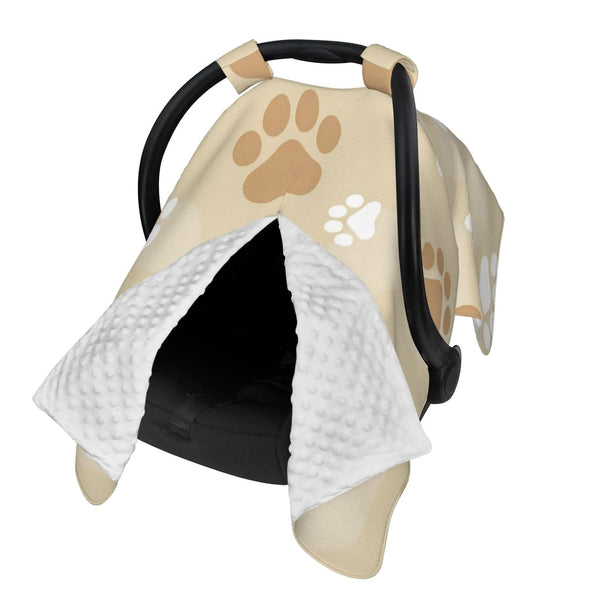 Hcpwzrf Dog Paw Print Brown Baby Car Seat Cover & Nursing Cover -