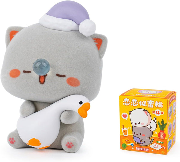BEEMAI Mitao Cat Love Is Like A Peach Series 3PCs Set of 3 No Repeat Blind Box Random Design Cute Figures Collectible