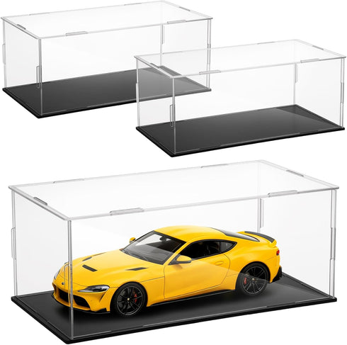 Hlimior 3 PCS Acrylic Model Car Display Case 1: 24 Scale Clear Display
