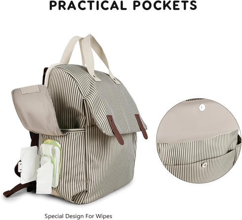 SONARIN Backpack Mummy Versatile Diaper Bag Shoulder Tote Bag Nappy Changing Bag Bag with Changing Pad & Insulated