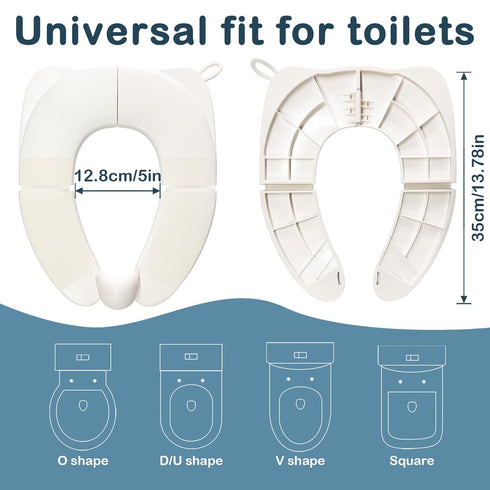 DEEKI Pinch-Proof Pinching Foldable Portable Potty Seat for Kids Travel, Integrated TPE Folding Joint Training Potty