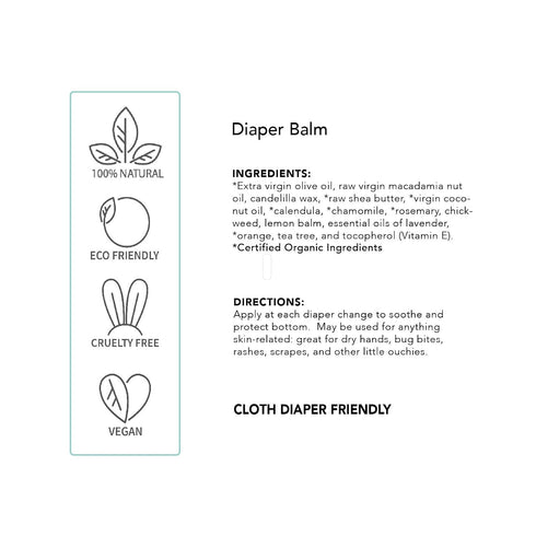Diaper Balm by Balm Baby Natural Organic Diaper Rash Cream & Multipurpose Baby Skin Ointment with Organic Calendula