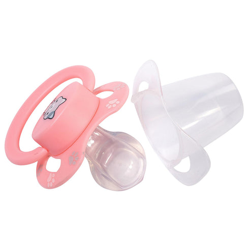Set LittleForBig Bigshield Generation-II Big Sized Pacifier Printed - Pink Kitty and Blue Puppy