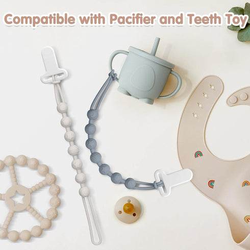 Loviomad 100% Pacifier Clips Baby Boys: One-Piece Baby Pacifier Clip, Food Grade Silicone, Pacifier Holder Clip