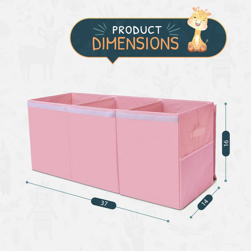 Extra Large Toy Storage Organizer with Lid, Sturdy Collapsible Toy Chest with Dividers for Kids, 37"x16"x14"