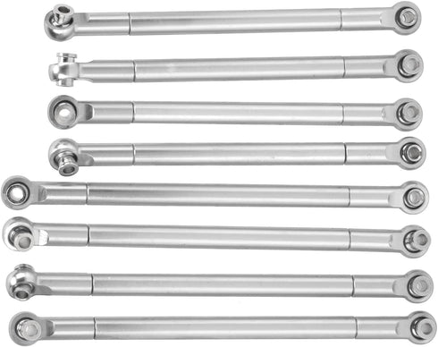 RC Tie Rod: 8PCS Metal Full Car Tie Rod for MN86 Series Model Upgrade, RC Car Parts, Silver