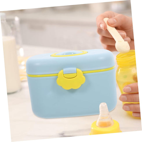LIOOBO Portable Formula Dispenser with Fork Scoop Travel Friendly Milk Powder Container for Boy Girl Lightweight