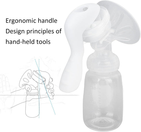 Shanrya Breast Pump, Adjustable Suction Silicone Hand Pump Breastfeeding, Portable Manual Breast Pump for Nursing