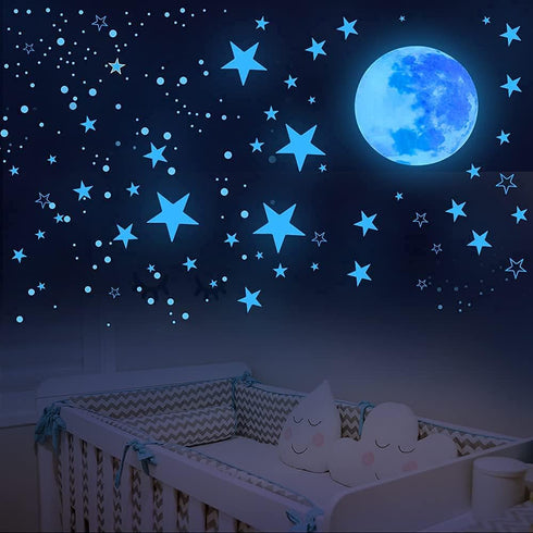 Glow in The Dark Stars for Ceiling - Star Decorations for Bedroom, Kids Room Decor, Wall Stickers for Bedroom