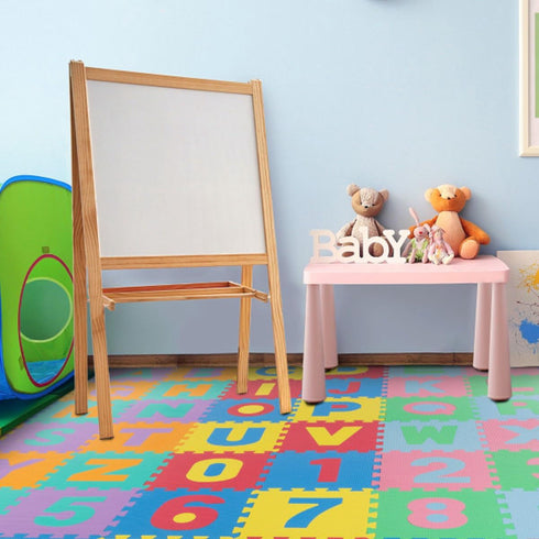 96-Piece Kids' Foam Floor Alphabet and Numbers Puzzle Play Mat for Babies and Toddlers - Interlocking Tile Game by